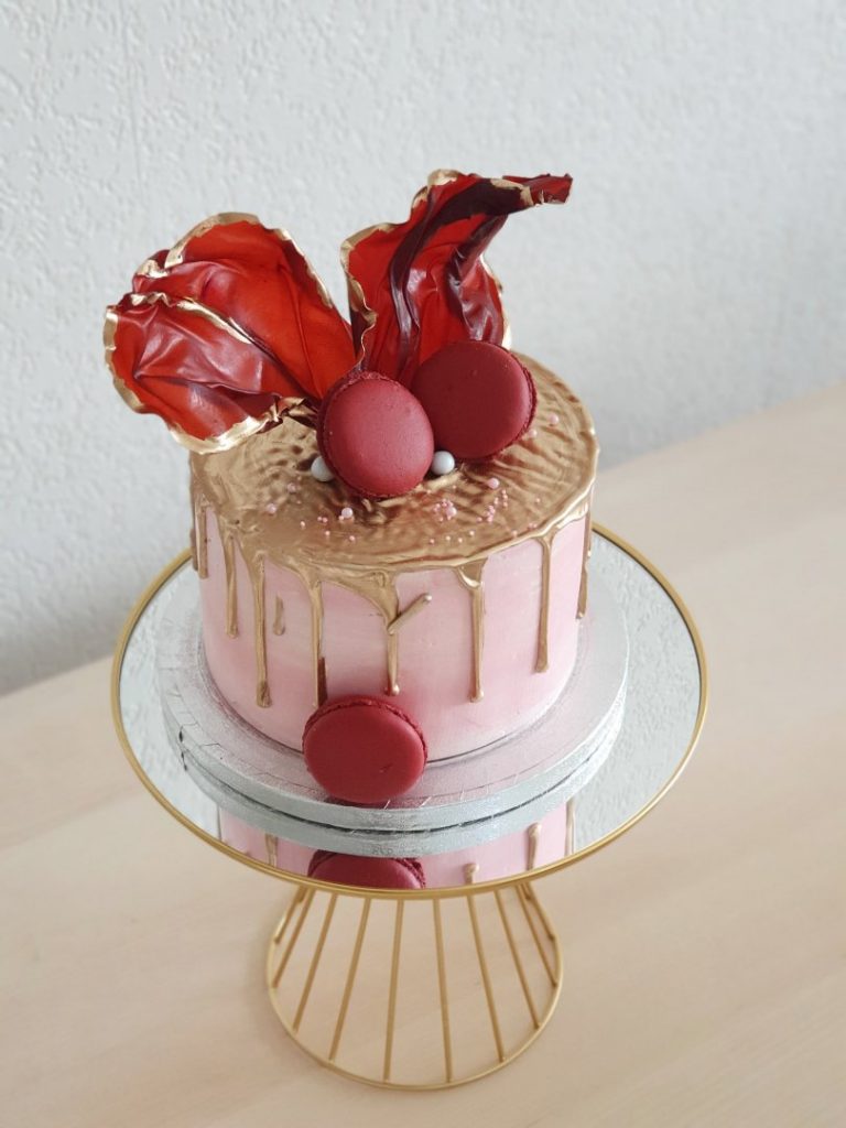 gateau-rose-macaron