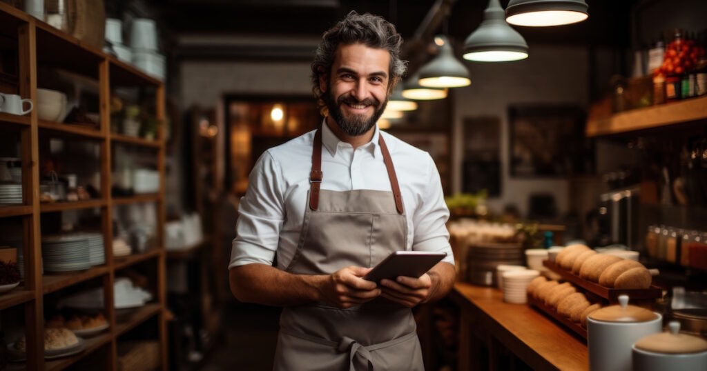 Cuisinier dans son restaurant