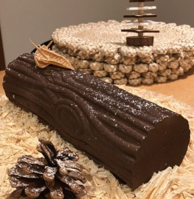 Bûche de noël trompe-l'œil